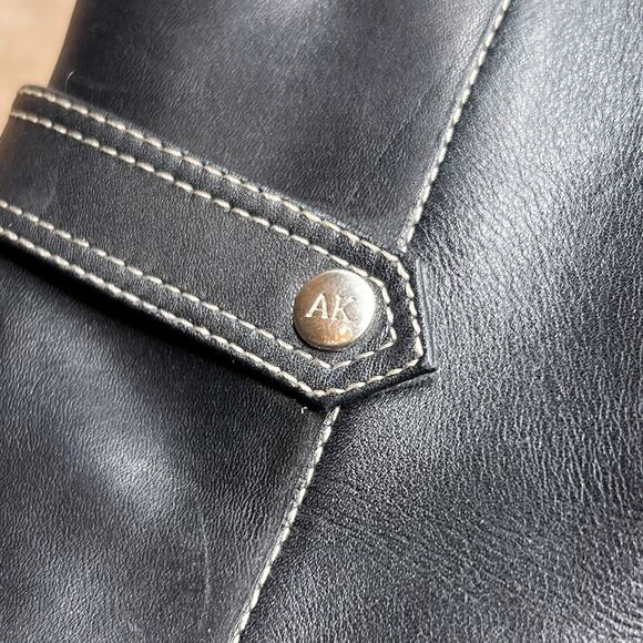 AK Anne Klein iFlex Claude Ankle Boot Kitten Heel Black Leather Pointed Toe Y2K - Picture 11 of 12